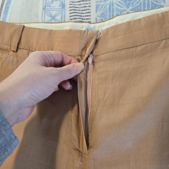 Max Mara Silk Blend Satin Dressy Pants Women's SZ 8 Rose Gold Business Casual - Picture 8 of 12